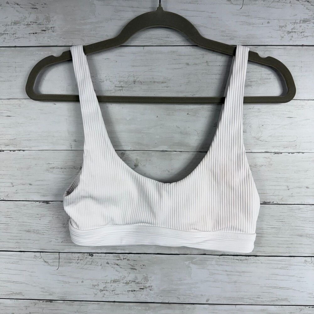 Andie White Ribbed Bikini Top